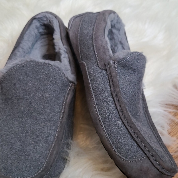 UGG Ascot slippers gray felt & suede leather sz 12 - Picture 2 of 13